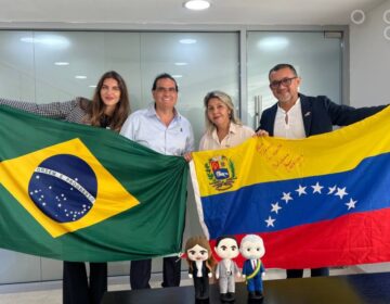«Brasil y Venezuela en la alegría»: Alex Saab y Camilla Fabri reciben activistas del gigante suramericano